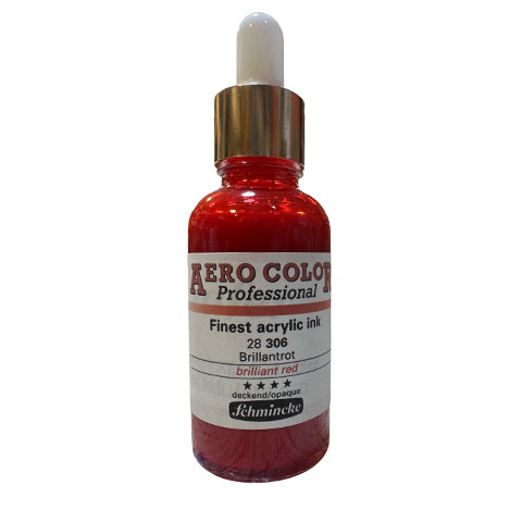 Schmincke Aero Color Akrilik Mürekkep 306 Brilliant Red 30ml Doldurma