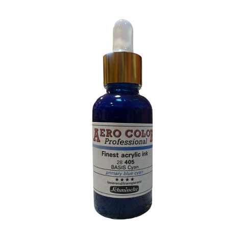 Schmincke Aero Color Akrilik Mürekkep 405 Primary Blue Cyan 30ml Doldurma