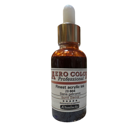Schmincke Aero Color Akrilik Mürekkep 604 Burnt Sienna 30ml Doldurma