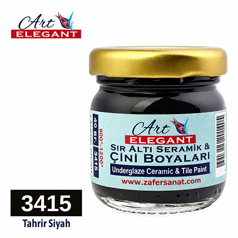 Art Elegant Seramik ve Çini Boya 40gr 3415 Tahrir Siyah