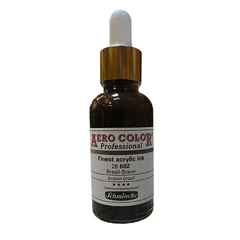 Schmincke Aero Color Akrilik Mürekkep 602 Brown Brazil 30ml Doldurma